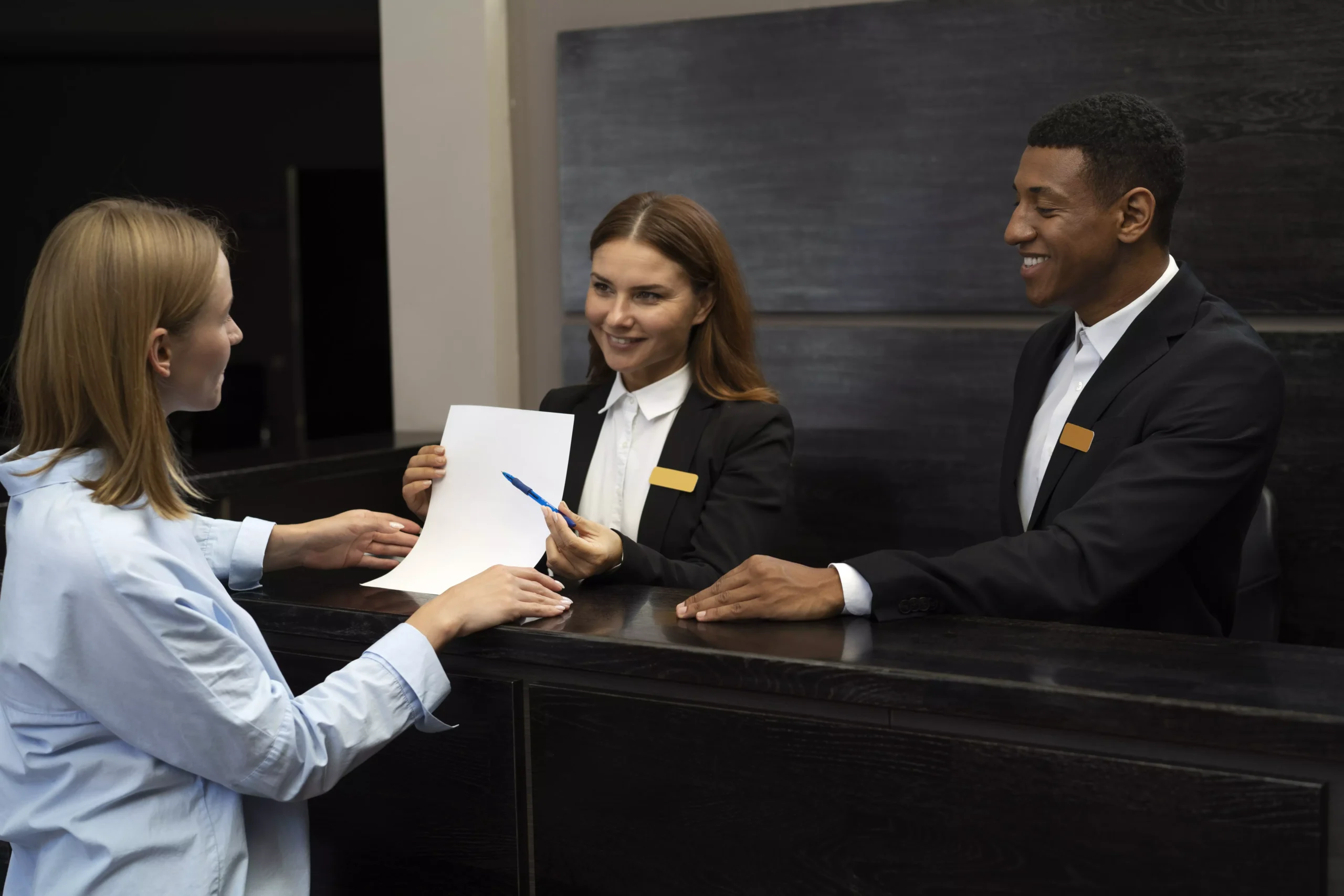 receptionists-elegant-suits-work-hours